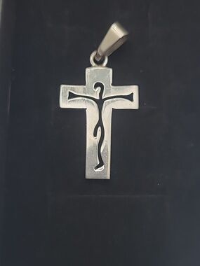 Sterling Silver Cross Pendant with Cutout Design